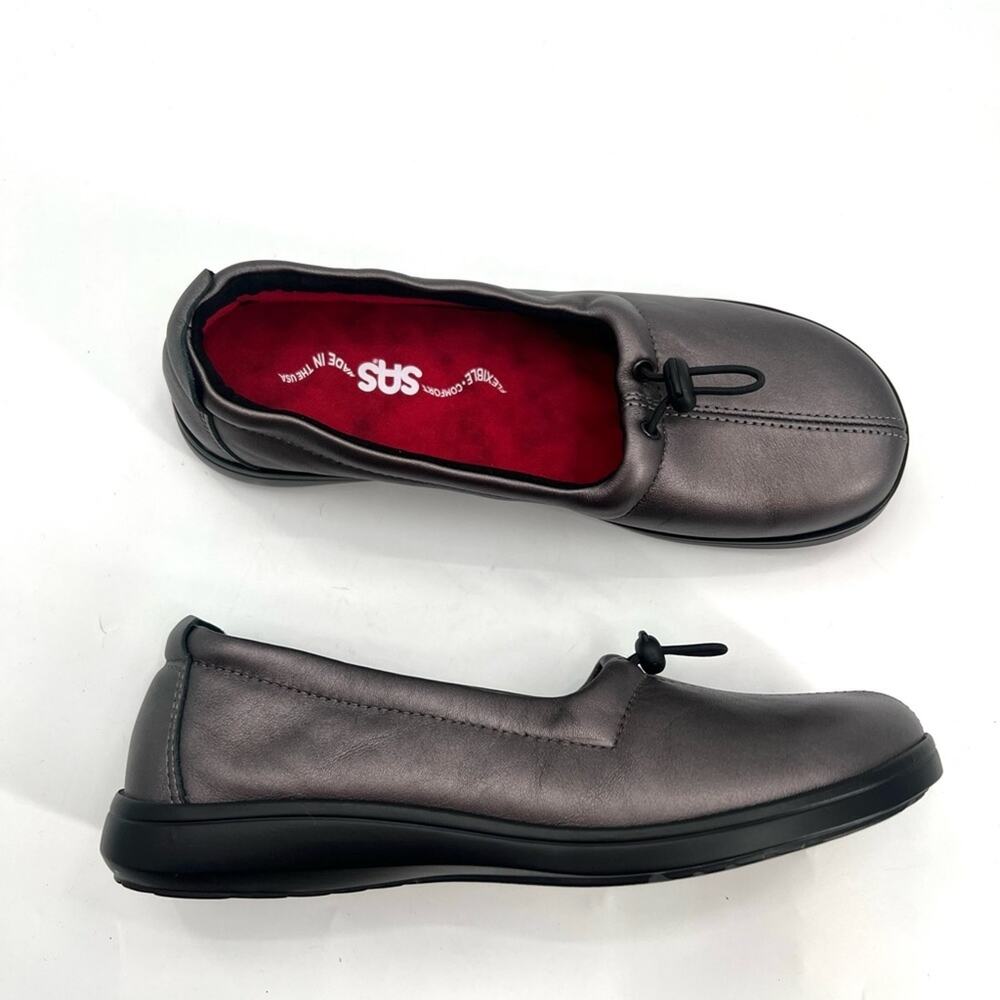 SAS NEW Funk Active Slip On Leather Loafer Pewter Women's Size 7